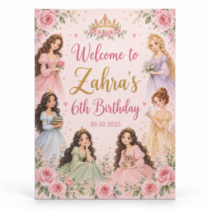 Princess Birthday Welcome Board